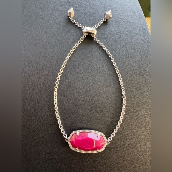 Kendra Scott Magenta/Purple Jade *Bracelet in Silver Adjustable - Picture 3 of 4